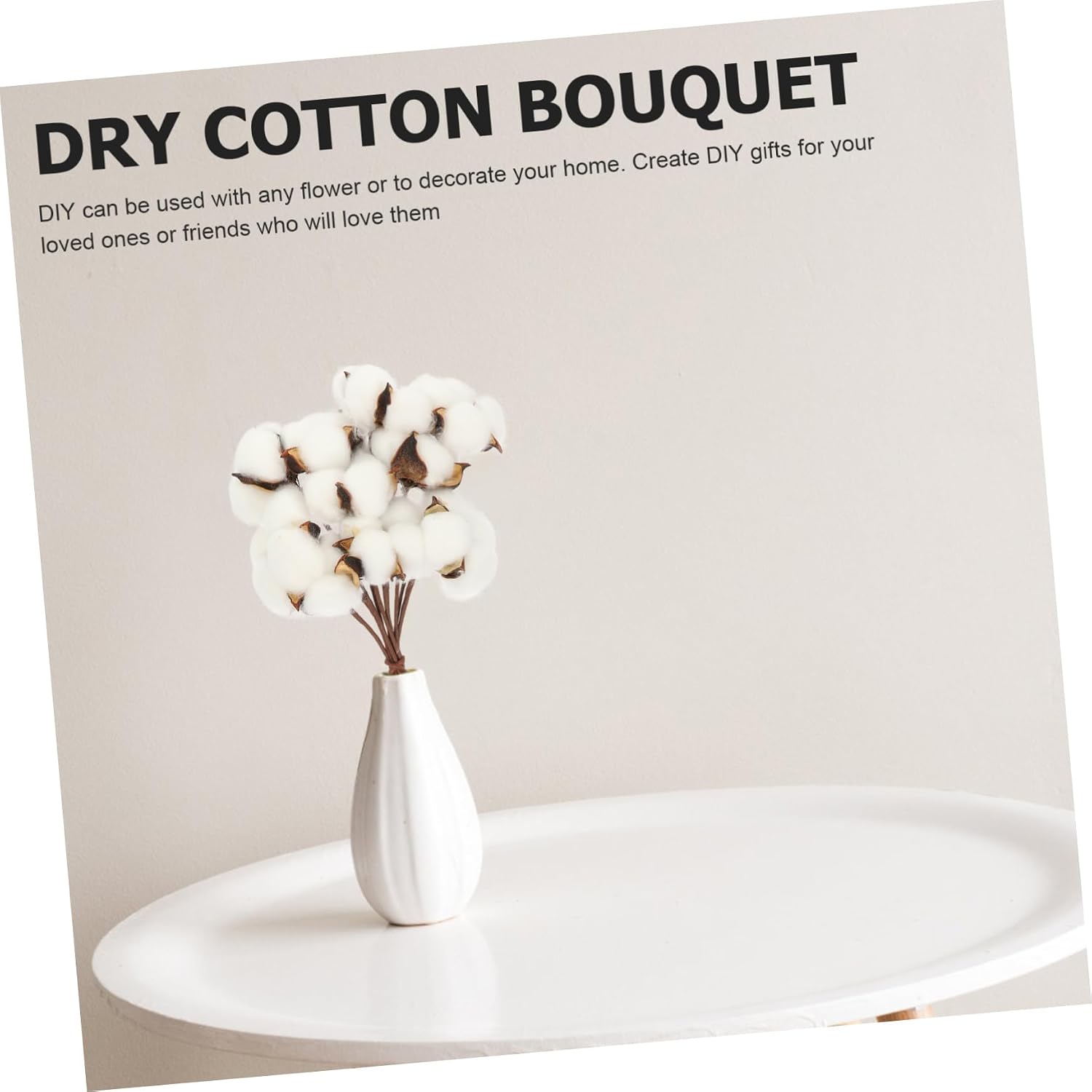 Ipetboom Natural White Cotton Ball Branches for DIY Home Decor Holiday Wreaths Party Decorations Rustic Floral Picks for Christmas and Wedding Ambiance