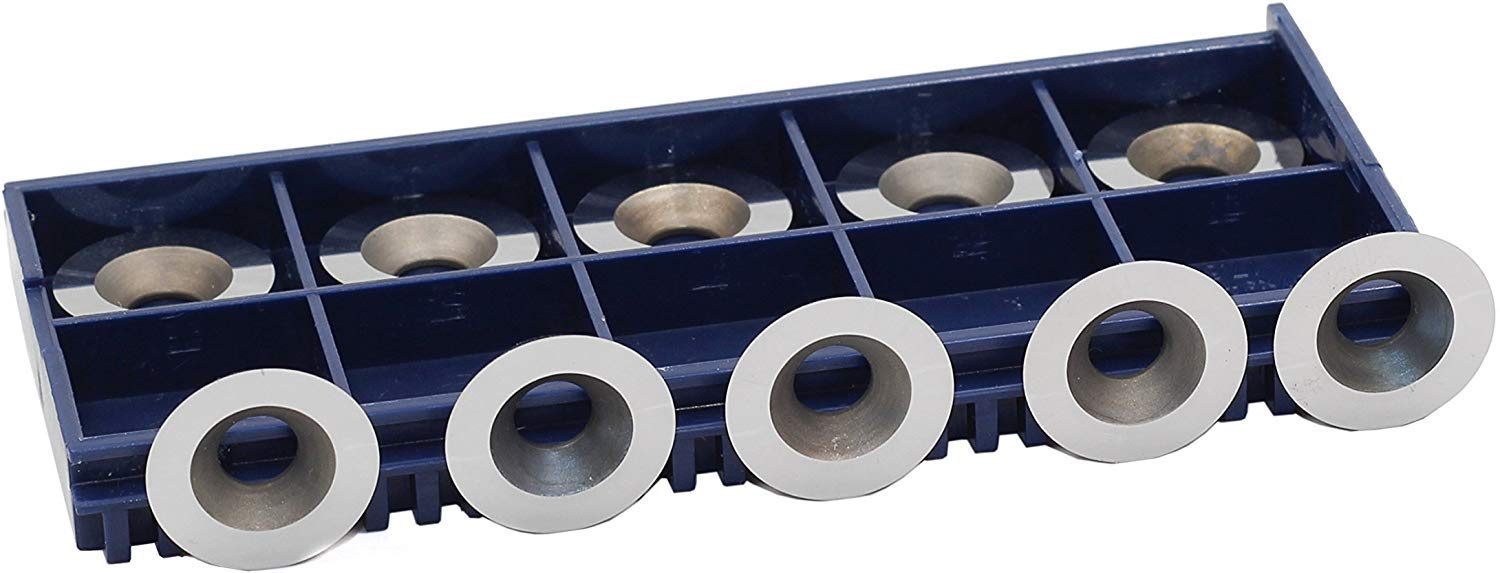 10 sztuk 16mm okrągłe węglikowe płytki frezy noże indeksowane zamienne pasujące do popularnych DIY tokarek do obróbki drewna toczenie drewna wykańczające narzędzia do drążenia z 10 sztuk śrub M5x9mm