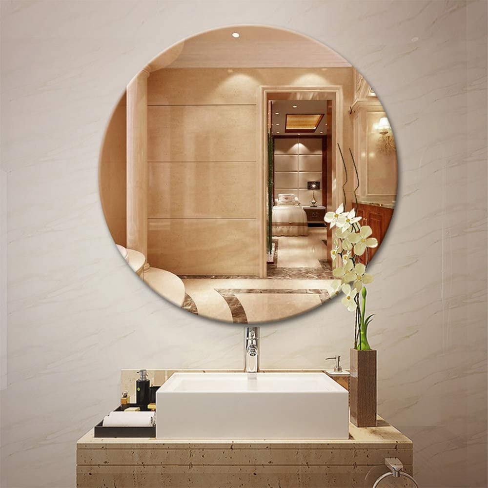 Specchio Espejo de baño Redondo a prueba de explosiones, de pared, sin perforaciones, 40 x 40/50 x 50/60 x 60/70 x 70 cm, Simple (Tamaño: 70 cm) (60 cm)