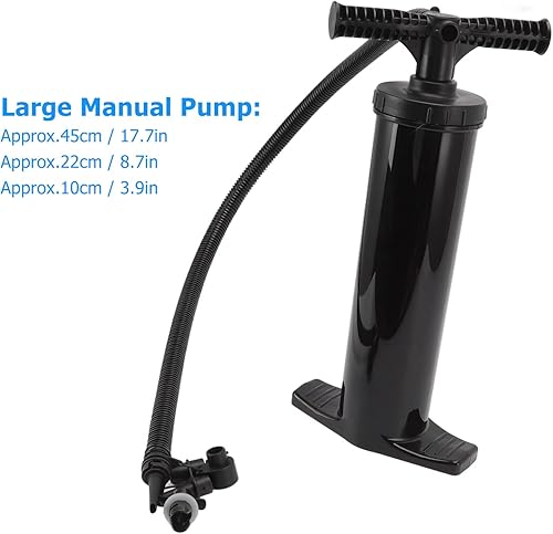 Miniatura 3 de Manual Air Pump Manual Inflator Quick Inflation Large Capacity Air Flow with Universal Valve Accessories for Rubber Boats Pool Rafts Air Mattresses