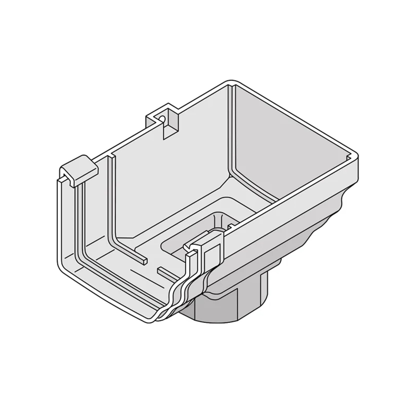 Truly Pvc Supplies White Right Stopend Outlet For Marley Classic Ogee Gutter Of Ultraframe Classic Conservatory Roof Guttering