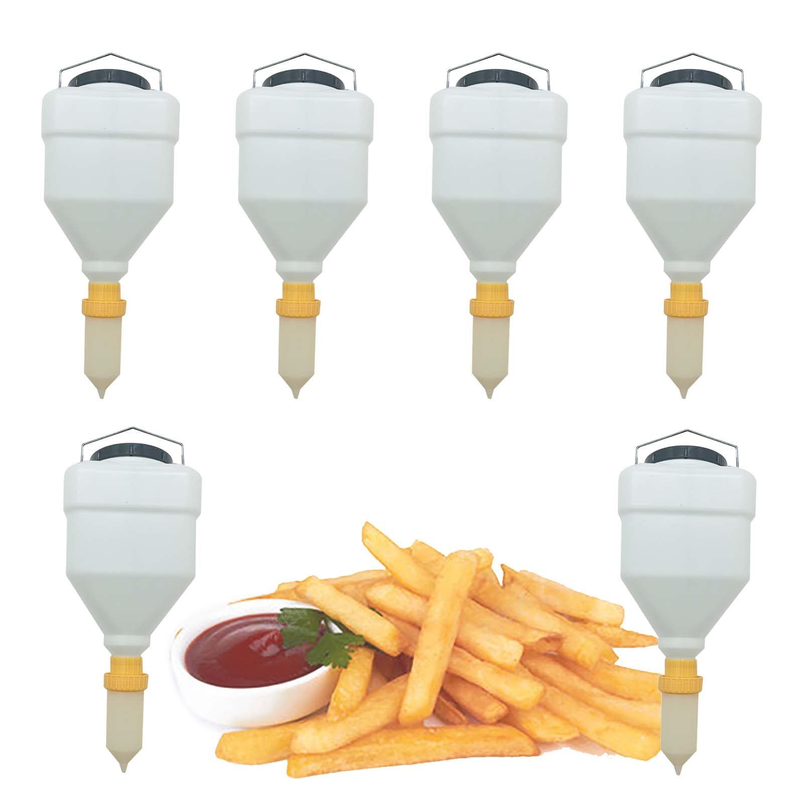 Dispensador De Salsa, De Dispensado De Salsa Colgante Y Rellenable, Botella A Prueba De Fugas Para Salsas De Catering, Para Salsa De Tomate, Mostaza, Salsa MarróN Y Mermeladas,6Tank-3.5L