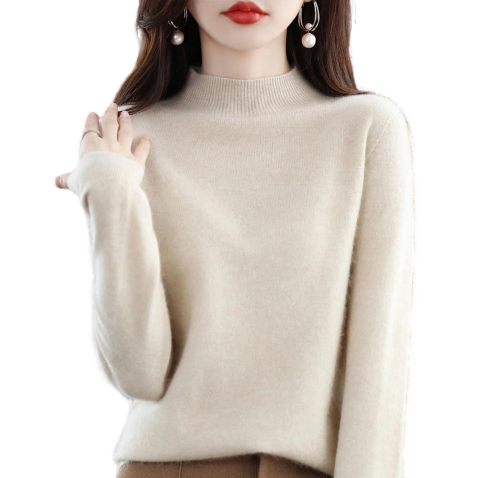 Giltpeak 100 Cashmere Sweaters for Women 2026 Long Sleeve Crew Neck Lightweight Soft Knitted Pullover Knitted Jumpers