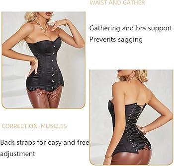 Amazon.co.jp: 女性用コルセットトップス サテンプラスサイズ