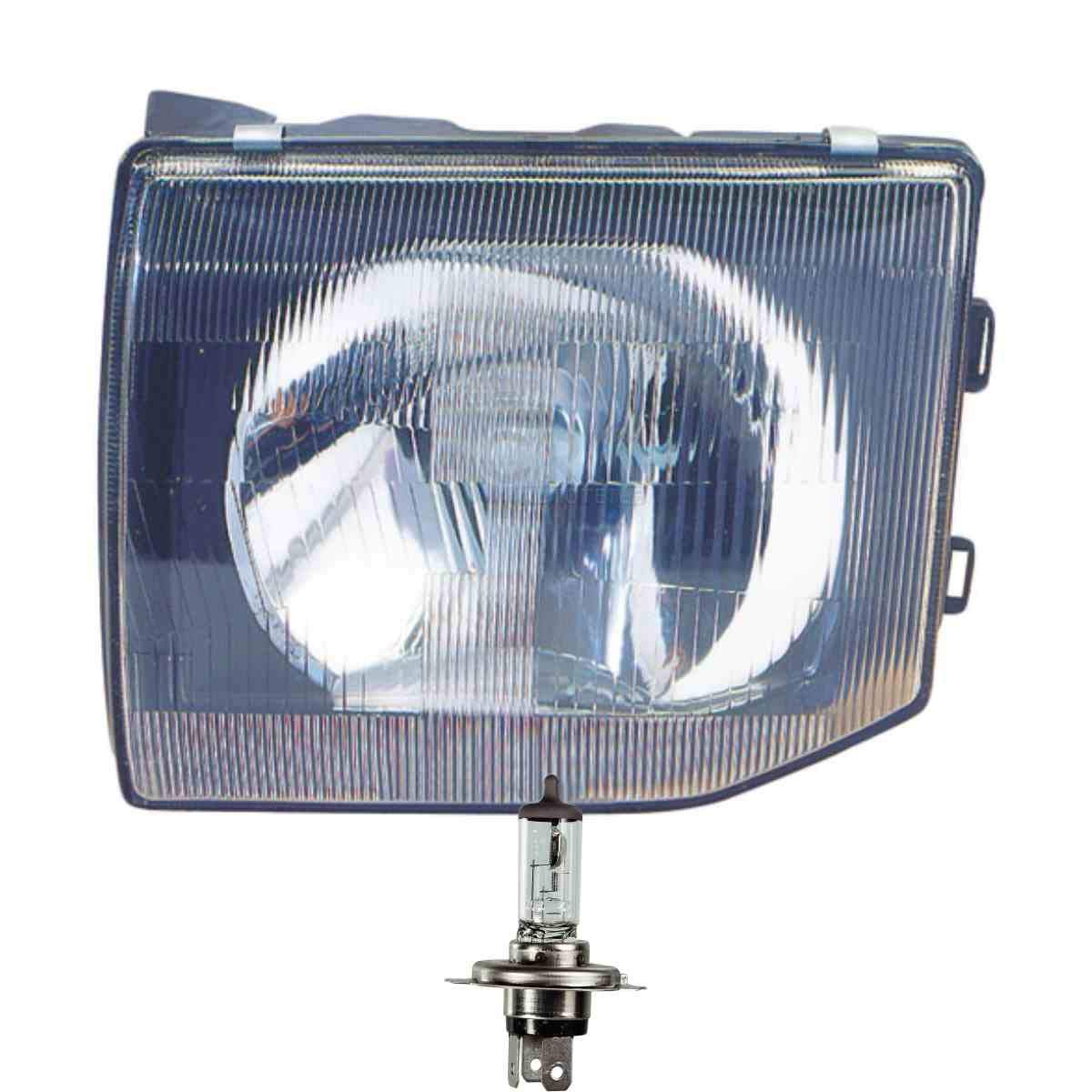 Faro halógeno derecho H4 para Pajero II Canvas Top, incluye bombillas Osram