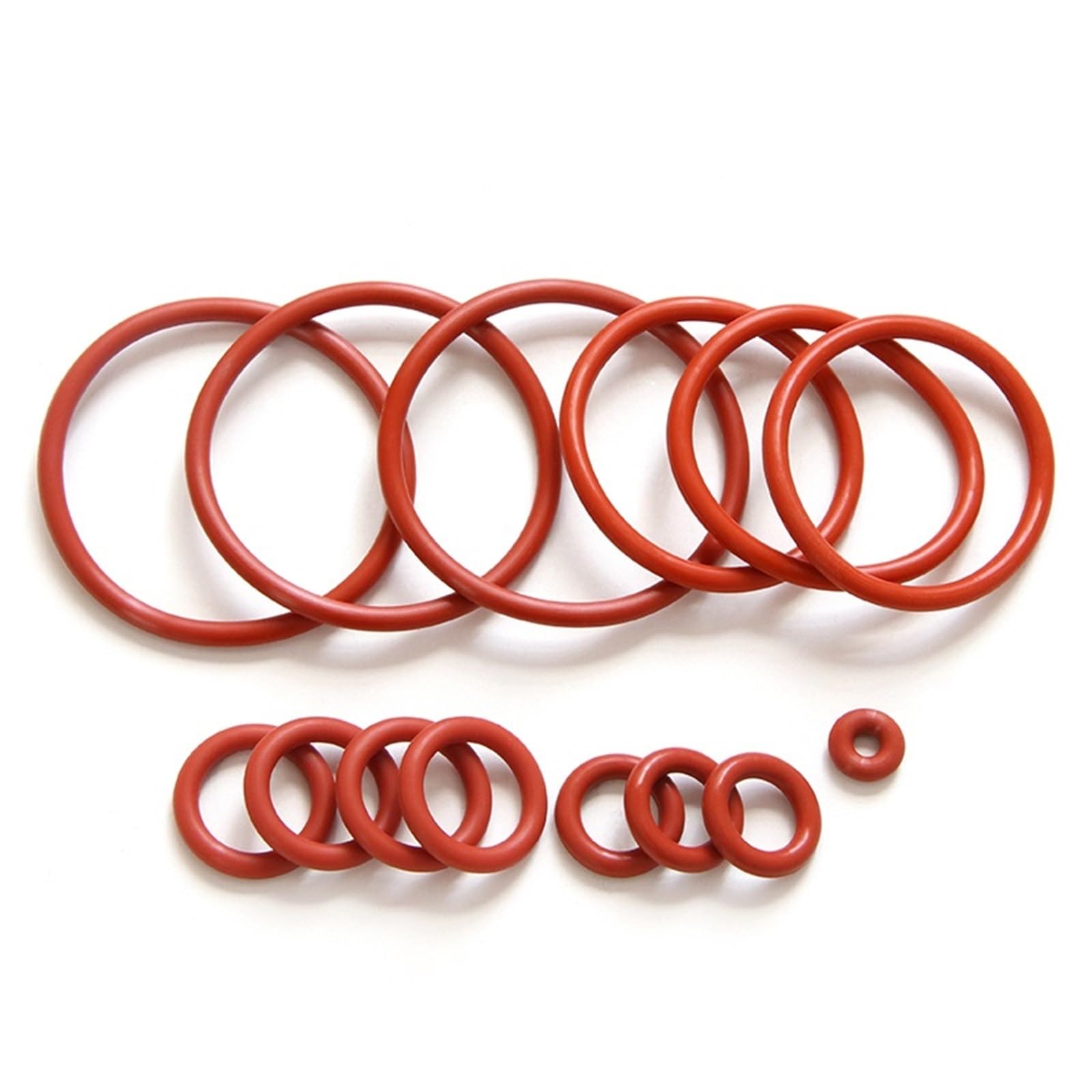 Junta tórica CS 4 mm OD 12~150 Arandela impermeable roja Forma redonda Silicona para fontanería, reparación(200pcs,OD 55mm ID 47mm)