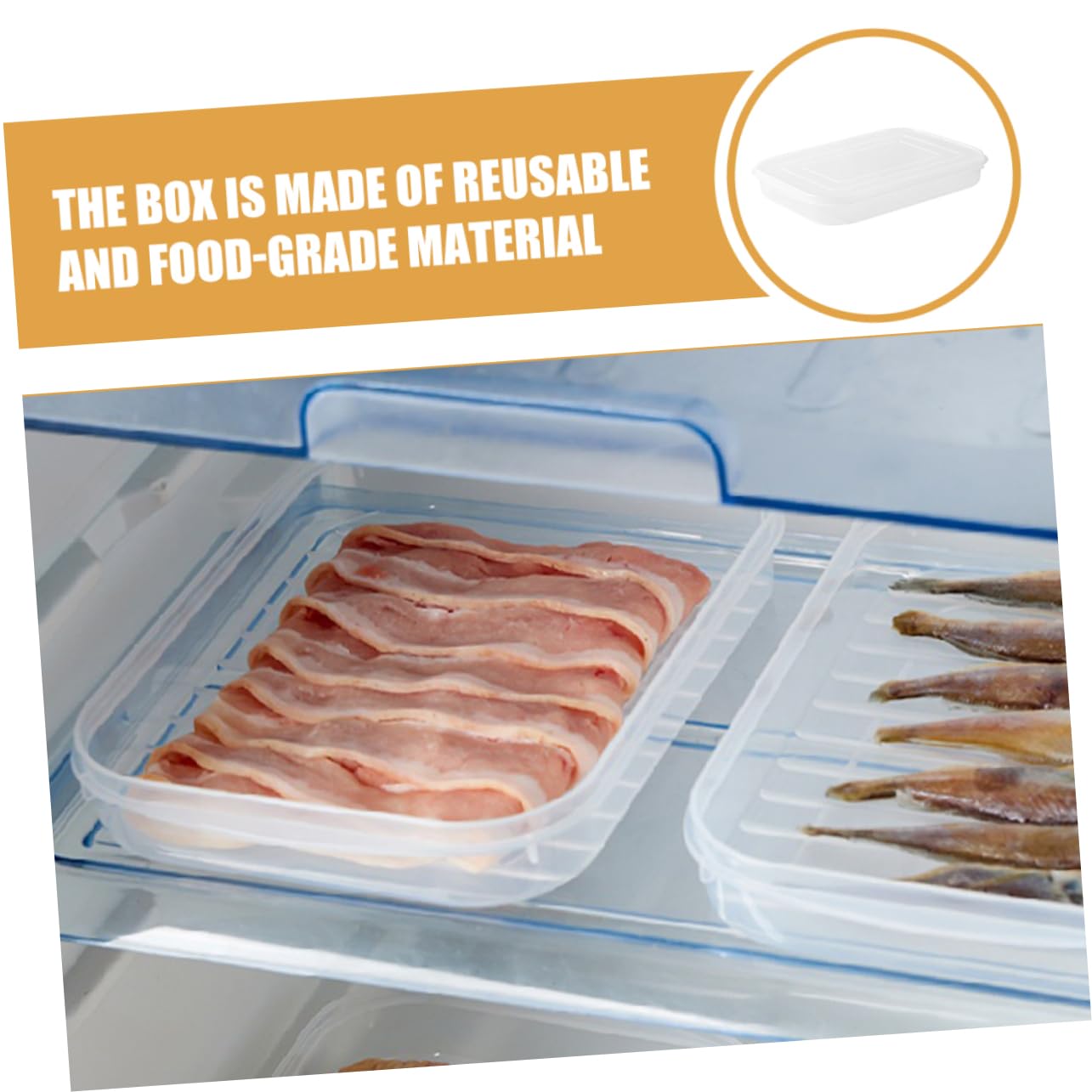 4pezzi Contenitore Per Bacon e Altri Alimenti Freschi Da Scatole Di Conservazione Per Frigorifero Per Pesce e Di Mare Leggero e Riutilizzabile Organizzatore Per Cucina