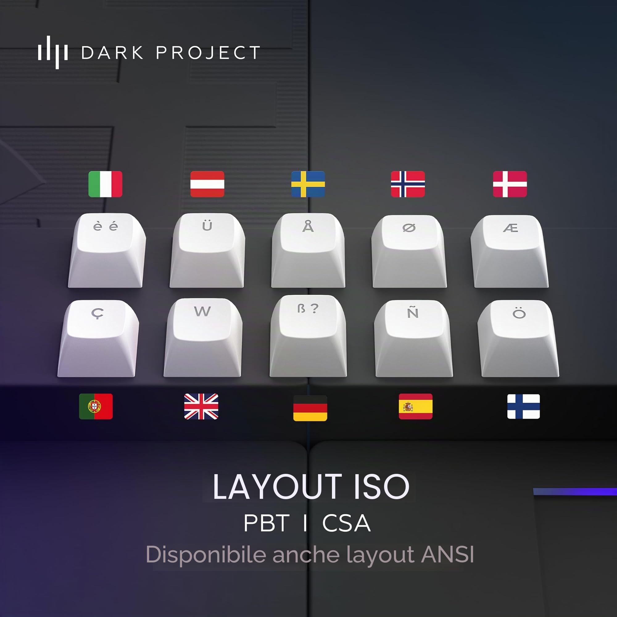 Dark Project ALU87B Bushido Tastiera meccanica da gioco | ISO Multi | Hot swap | G3MS Moonstone Interruttori unti | Stabilizzatori unti | Supporto di tenuta flessibile | Alluminio | TKL 80% | RGB
