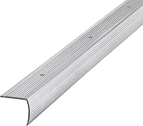 M-D Building Products 78022 Borde de escalera estriado de 1-18 pulgadas por 1-18 pulgadas por 36 pulgadas, color plateado
