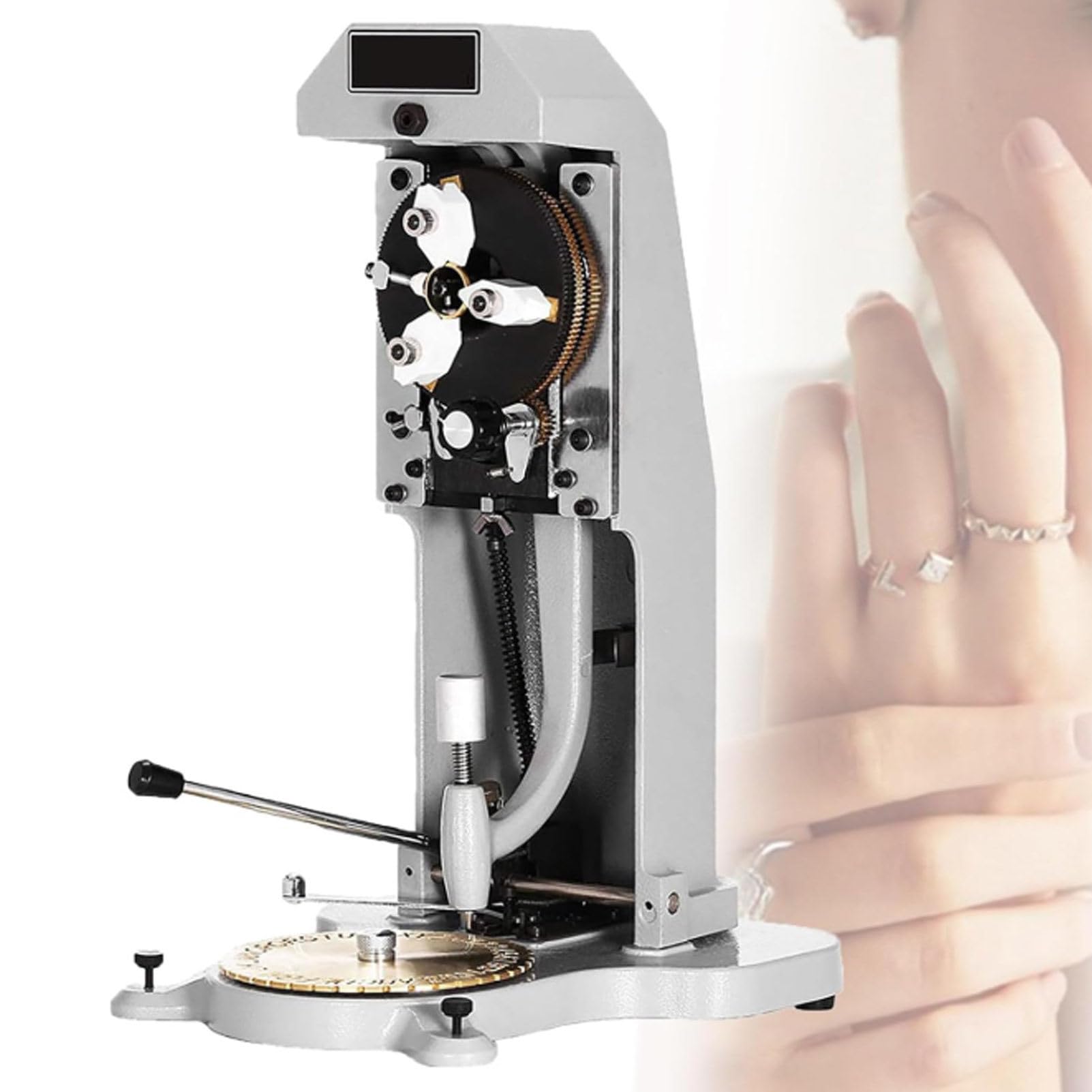 Hydravex Ring Engraver Machine with Double Sided Dial, 1.5mm-2.0mm Character Letter Block for Inner Engraving for DIY Jewelry Making, Engraves Gold/Silver/Platinum Rings
