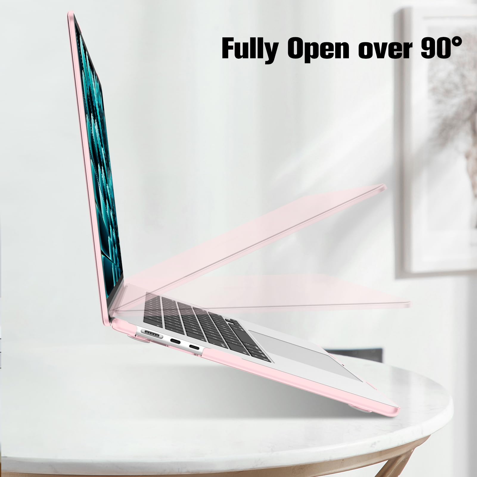 Fintie Hardcase Für MacBook Air 15 Zoll M4/M3/M2 (2025-2023) – Ultradünne Transparente Schutzhülle Mit Gummifüßen