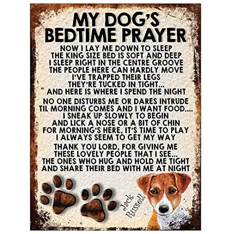 Shawprint Limited MY DOG'S BEDTIME PRAYER RETRO STYLE METAL TIN SIGN/PLAQUE (306DRS) JACK RUSSELL Cover