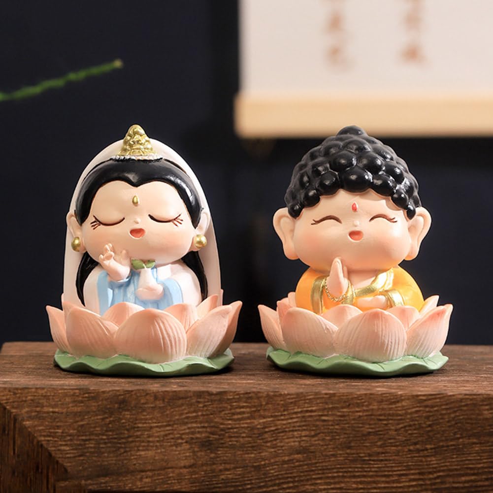 Amazon｜YUYAKESHI ミニ 可愛い 観音像 釈迦 お釈迦様 樹脂 インテリア 