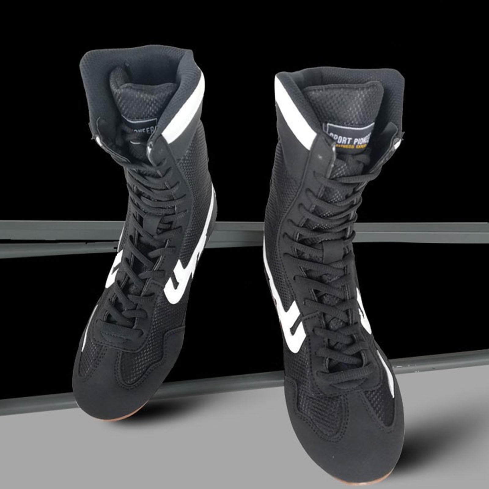Scarpe sportive da uomo originali scarpe da boxe alte da allenamento scarpe da wrestling stivali lunghi scarpe da boxe scarpe da competizione allenamento compatibili con scarpe da moto uomo chopper