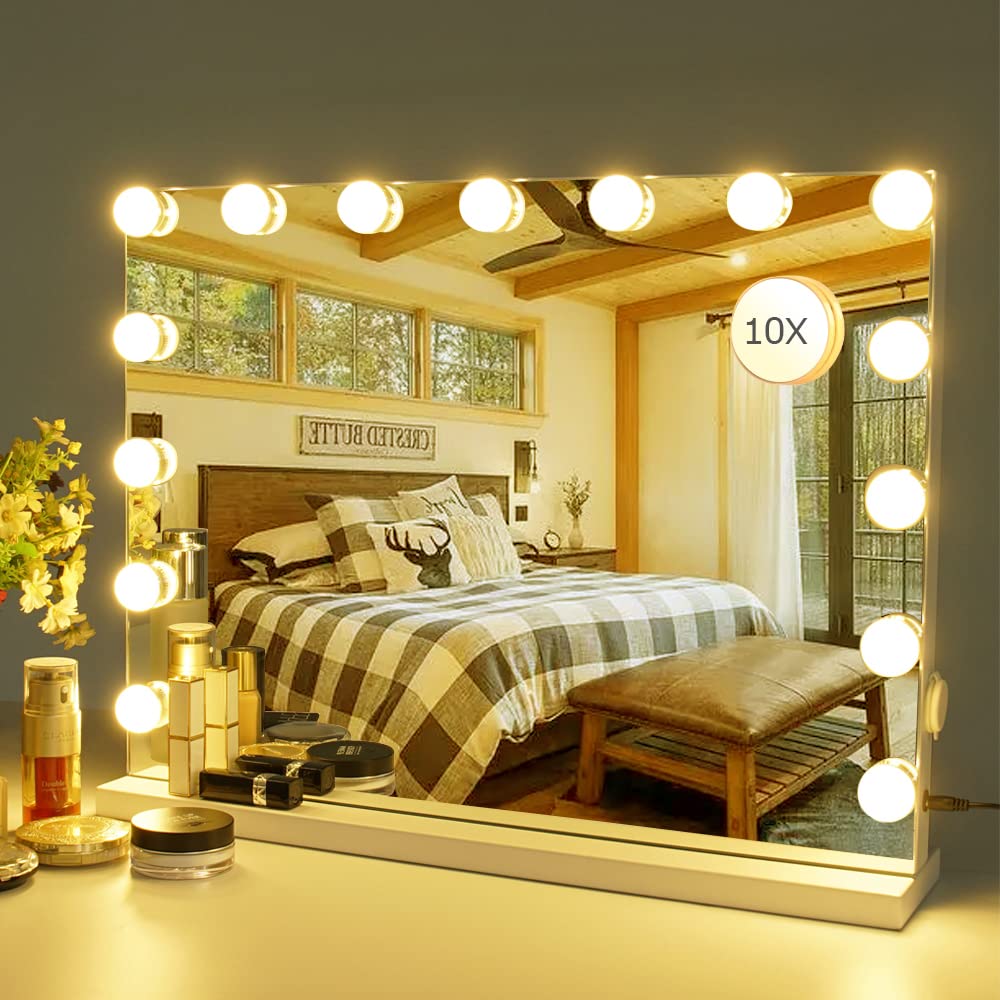 HPUTHOME Vanity Mirror Makeup Mirror with Lights,10X