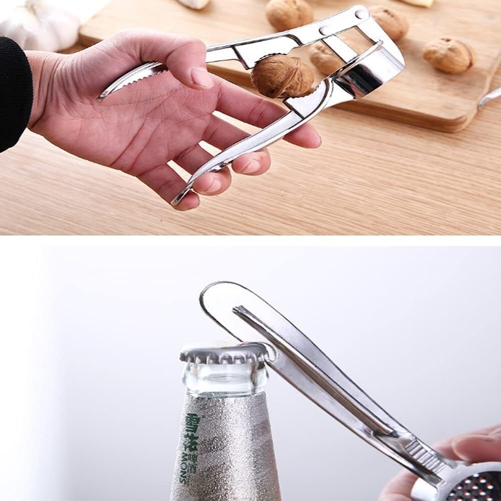 High Effective Garlic Press ，Stainless Steel Garlic Ginger Masher,Portable Household Garlic Press,Multifunctional Garlic Clamp,Manual,Garlic Peeler