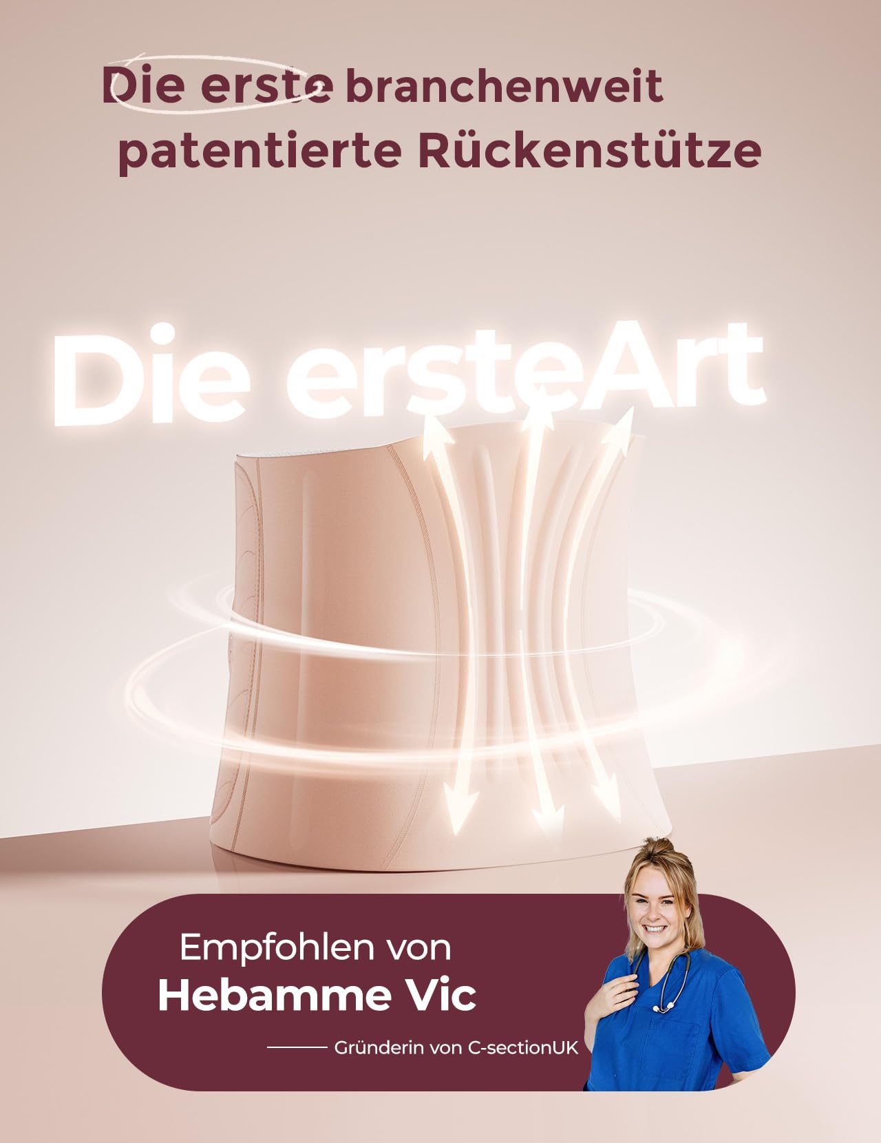Momcozy Ergowrap Bauchgurt nach Geburt, 3D-Kompression & Rückenstütze für Kaiserschnitt-Rückbildung, Nahtloses Bauchband für Alltag & Sport, Unsichtbare Postpartum Shapewear (Standard, M)