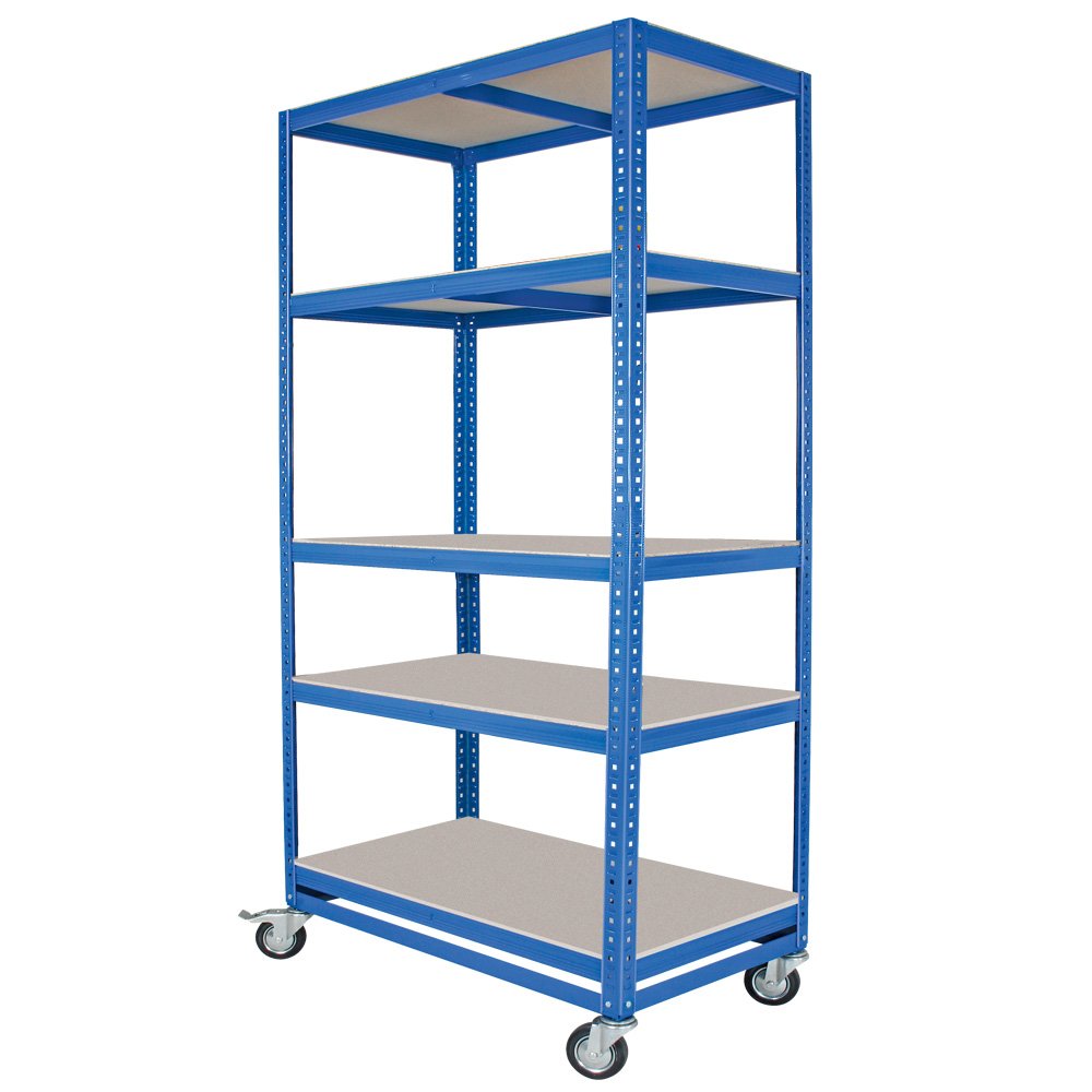 BRB Kommissionierwagen/Etagenwagen mit 5 Ebenen, HxBxT 1905x900x500 mm (blau)