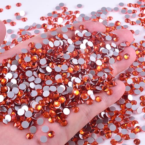 Image of 1440 Pieces SS20 /4.6-4.8mm Flat Back Crystal Rhinestones Round Gems for Nail Art,Orange