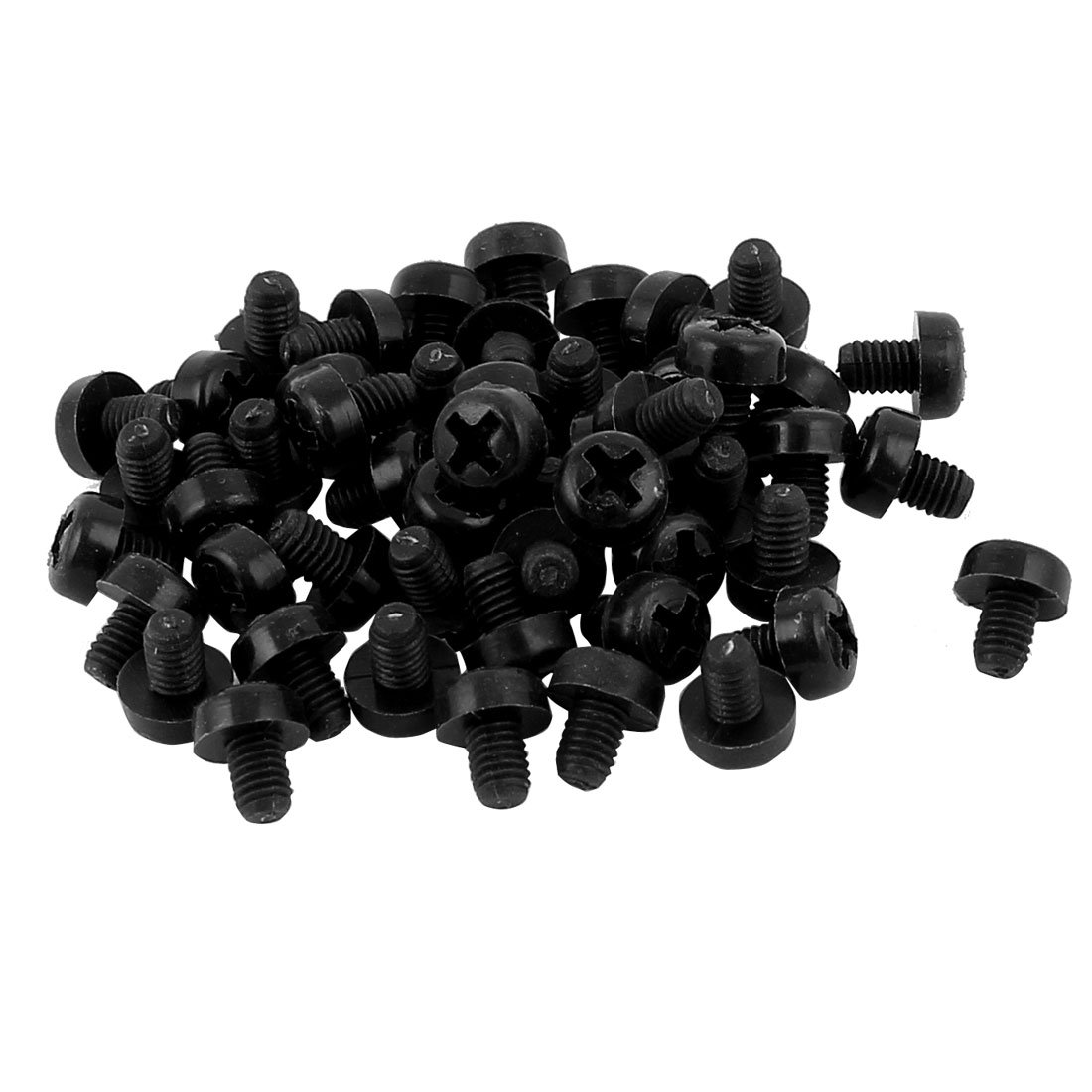 Uxcell Black Sourcingmap M3 X 4Mm Nylon Phillips Cross Pan Head Machine Screws 50 Pcs