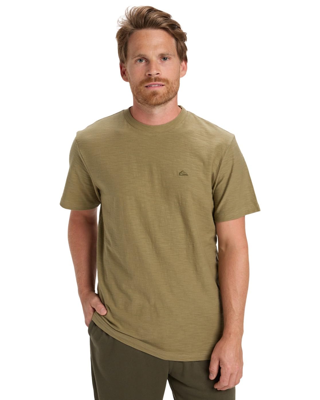 Quiksilver Short-Sleeved Knit top SLUB Roundneck Men's Beige S