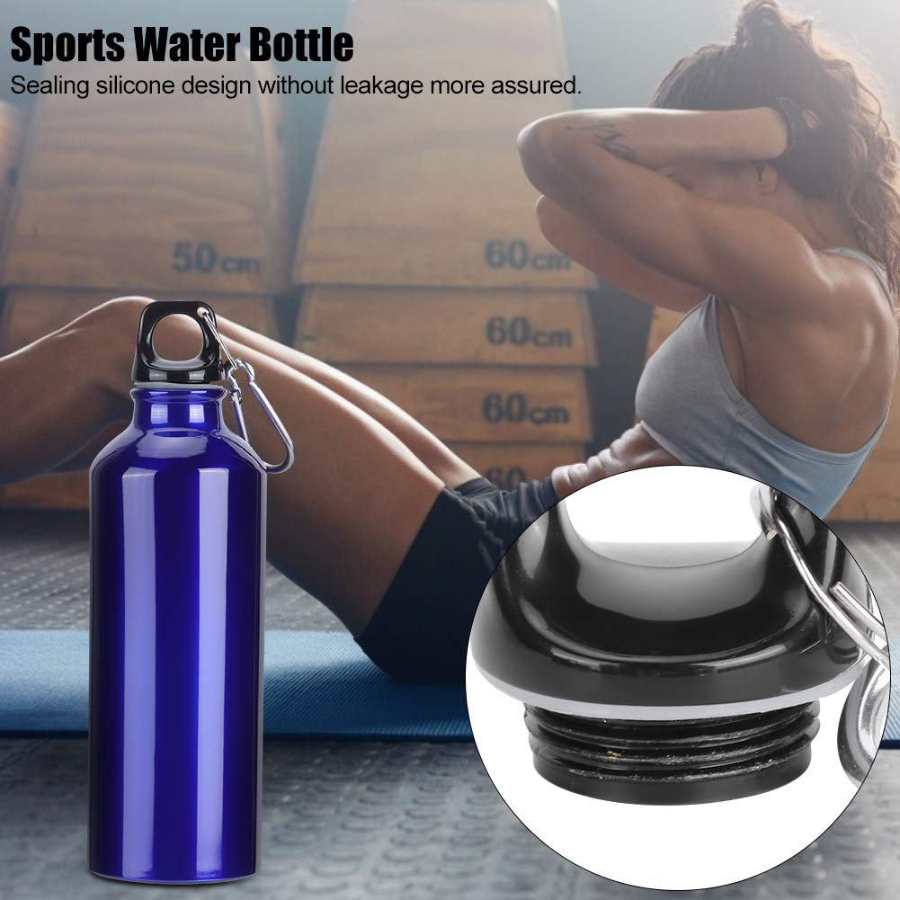 Jwthee Sports Water Bottle, Aluminum Water Bottle Reusable Metal Water Bottle Bike Water Bottles Lightweight Blue Water Bottle for Outdoor Gym Fitness Cycling Hiking Climbing Traveling (500ml)