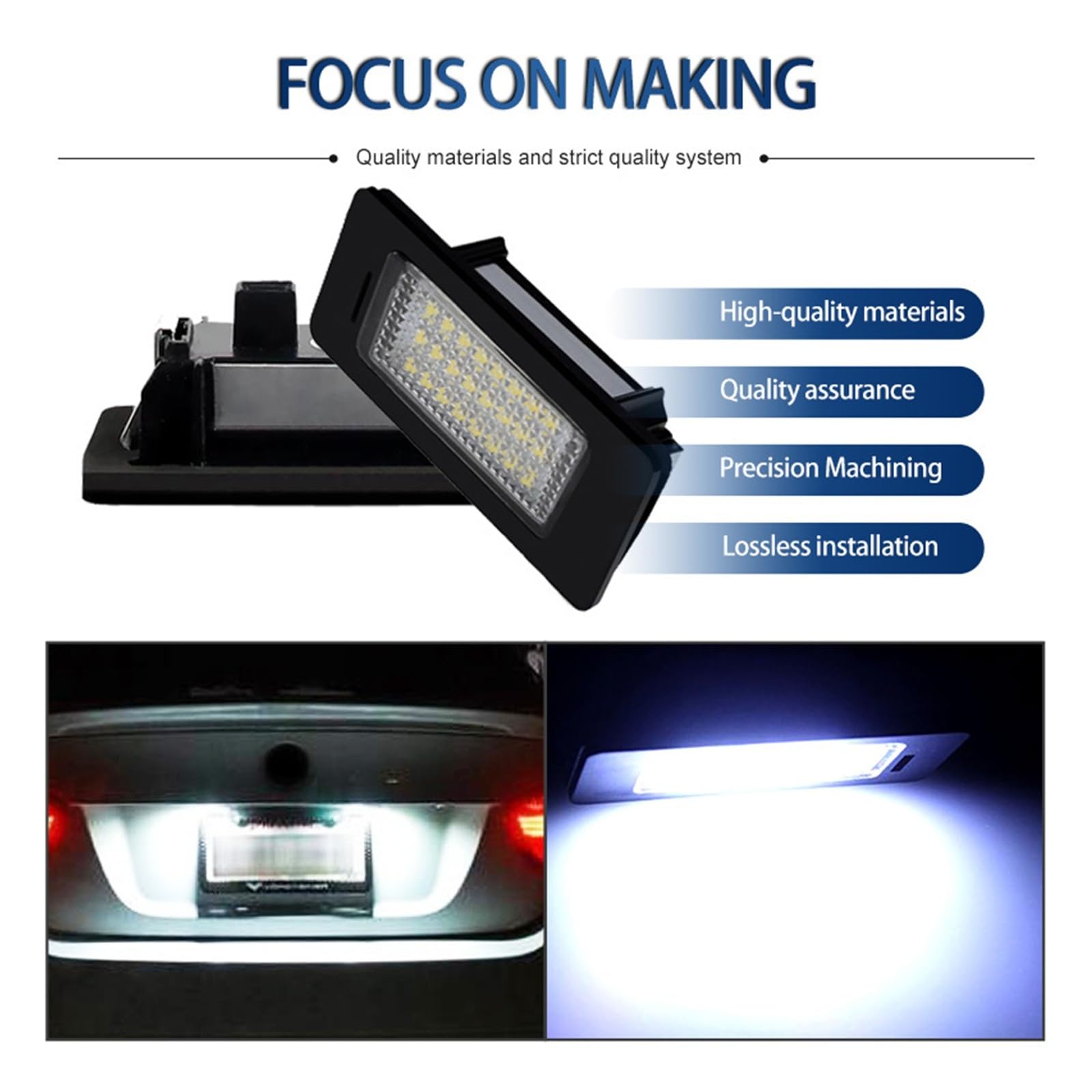 For Volkswagen Sharan 7N 2011+ Auto Canbus Nessun Errore Luminoso LIGHT Luci di Segnalazione Numero di Licenza Luce Targa DC12V Bianco