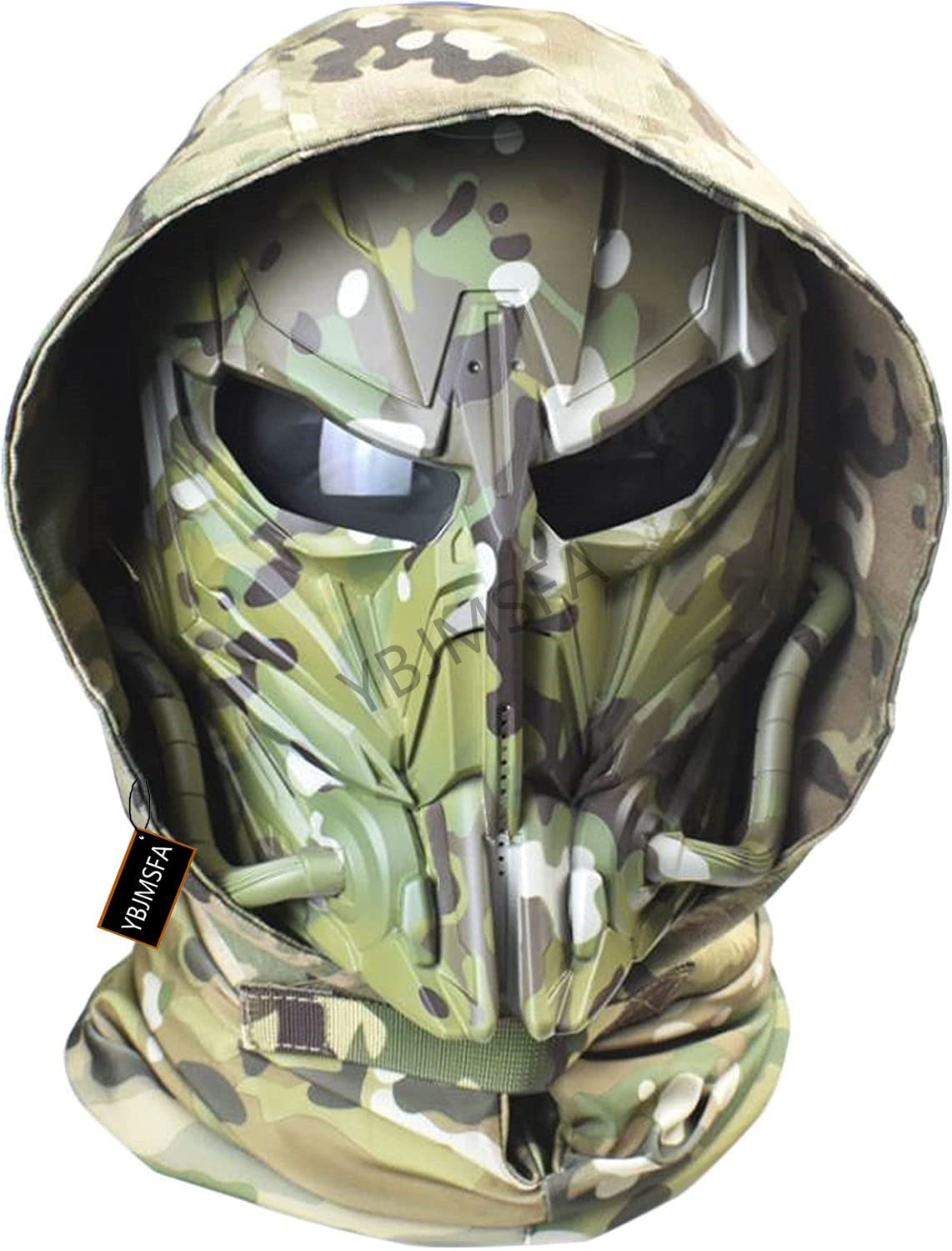 for Outdoor Sports CS Cosplay Adjustable Full Face Protection Airsoft Skull Mask with Goggles Balaclava Headgear