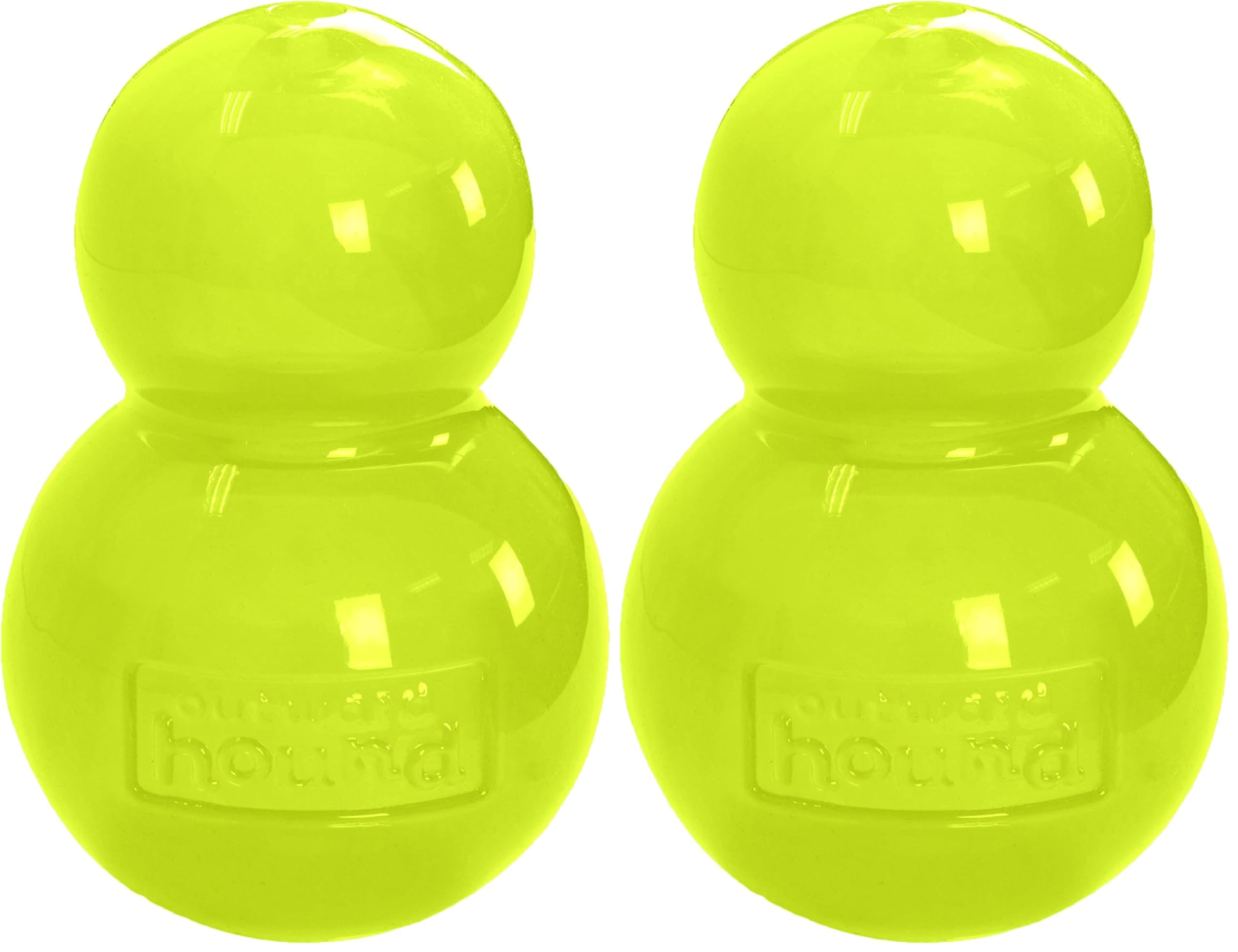 Double-Tuff Stuffable Dog Toy, Large 5-Inch Green - Treat Dispensing Chew Ball for Medium to Large Dogs, Interactive Puzzle for Enrichment & Slow Feeding (Pack of 2)