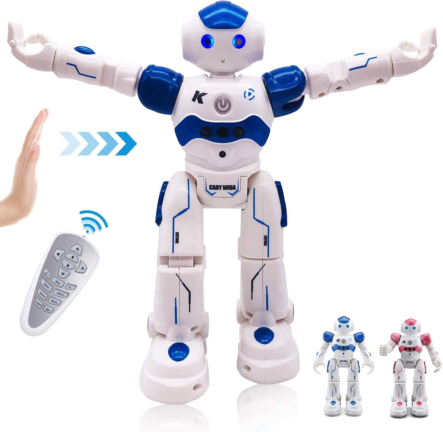 Pup Go Kids Smart RC AI Robot, Singing Dancing Interactive Talking Gesture Sensing Remote Control, STEM Educational Autistic Childrens Toys, Best Birthday Gifts for Age 3-9 Year Old Boys Girls (Blue)