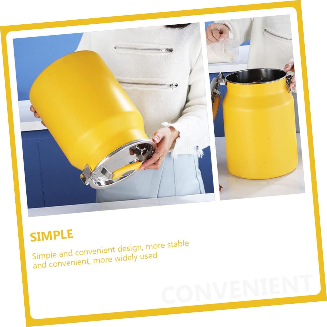 Stainless Steel Rice Bucket with Sealed Storage for Kitchen and Household Capacity Grain Container for Rice Flour Soybeans and Coarse Grains and Easy to Carry Storage Bin