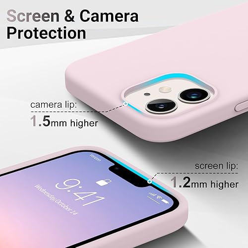 Miniatura 4 de AOTESIER Funda diseñada a prueba de golpes para iPhone 12 Mini, funda de silicona líquida de grado alimenticio con forro de microfibra suave