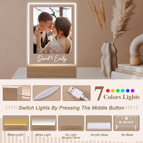 Miniatura 3 de ShineSand Placa personalizada de Spotify con imagen, placa de música acrílica personalizada con foto, regalos personalizados para novio, novia,