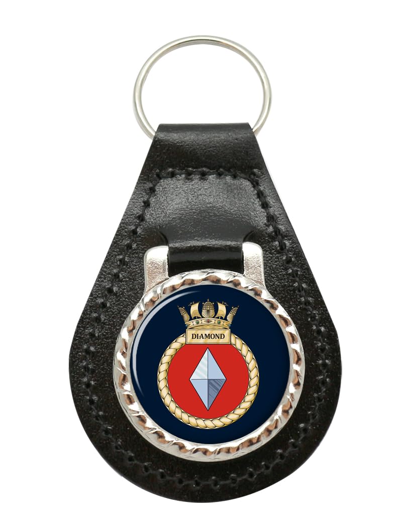 Giftshop Uk Navy Hms Diamond, Royal Leather Key Fob