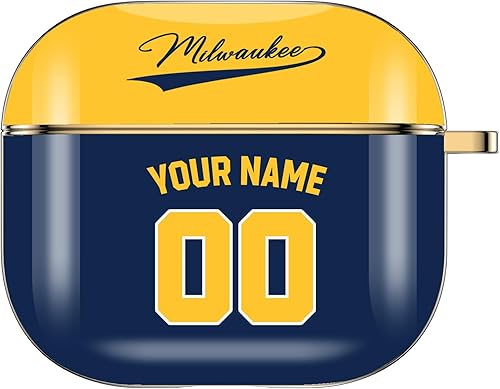 Miniatura 3 de Funda personalizada con nombre y número para AirPods Pro de 3 generación Pro 2 (2019, 2021, 2022) con llavero personalizado, regalo para fanáticos