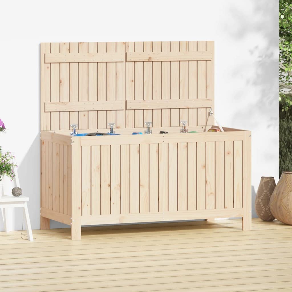 Arborthrum Garden Storage Box Deck Box Outdoor Chest Container Garden Tool Organiser Shed Garden Patio Outdoor Storage 121x55x64 cm Solid Wood Pine
