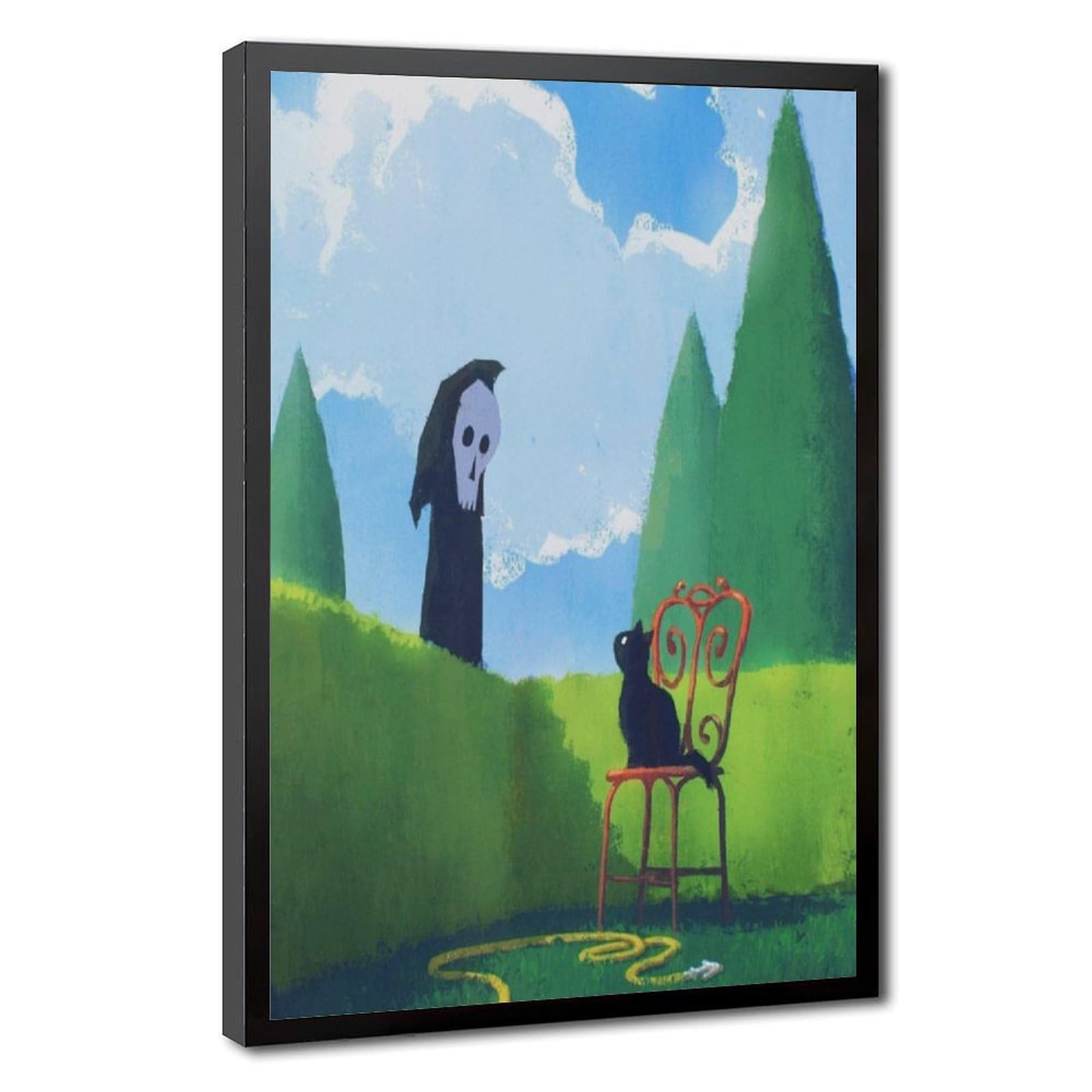 Bareronor Ghosts And Cats Funny (1) Canvas Poster Bedroom Decor Landscape Office Room Decor Gift 24" L X 36" W