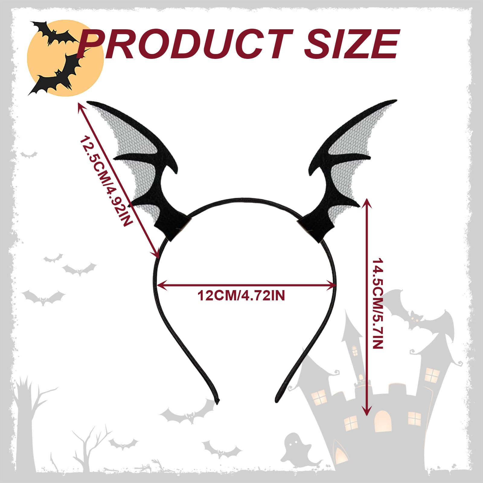UILYNIU 3 PCS Halloween Headbands for Women Girls Black Spider Web Headband Bat Headbands Halloween Demon Headband Halloween Costume Accessory Headdress for Halloween Party Carnival (3Pcs - Image 2