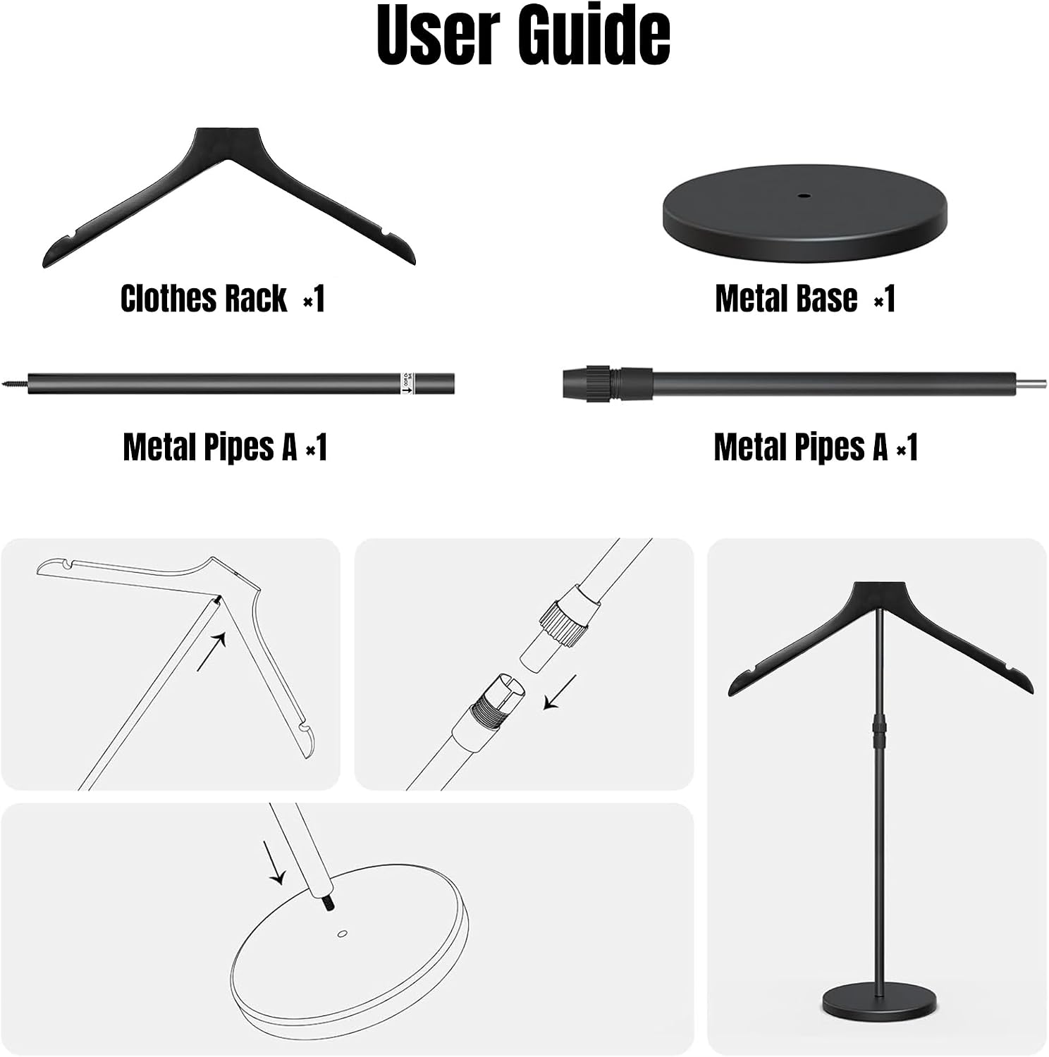 GraduatePro Graduation Cap and Gown Hanger Display Stand for Graduation Hoodie, Jacket, Gown, 18-34 Inch Height Adjustable Floor Garment Rack for Graduation Party Decoration