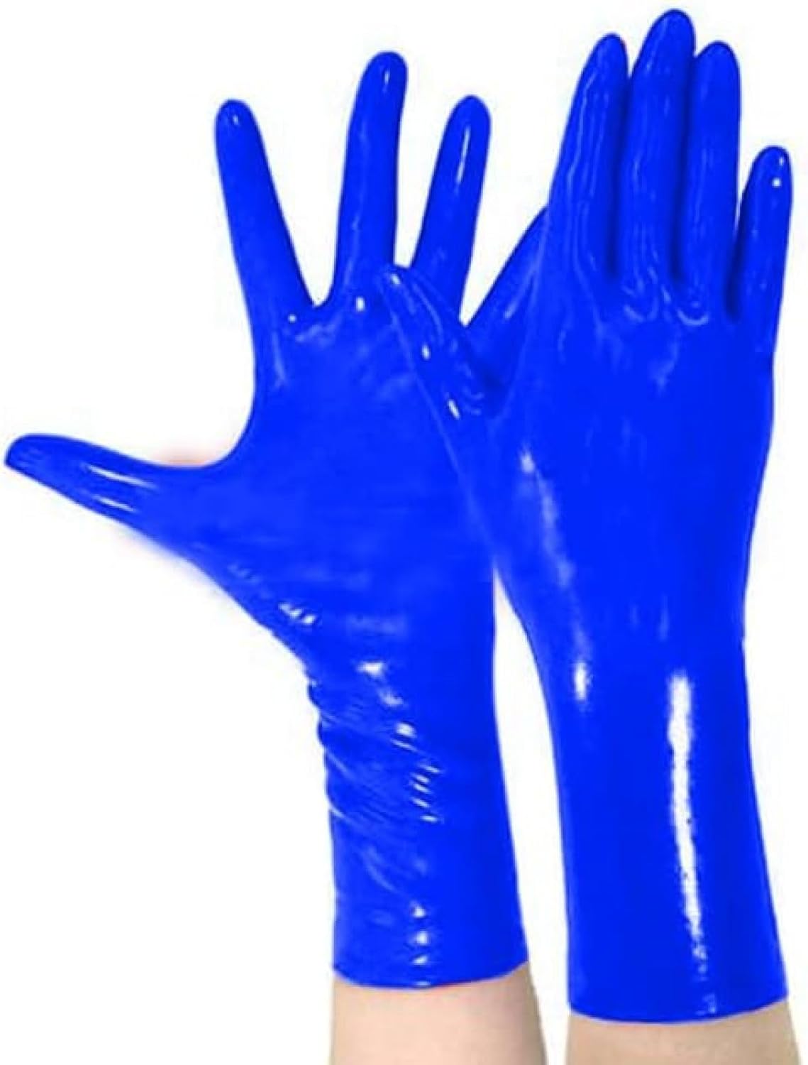 Women Sexy Elastic Glove Short Leather Gloves Female Short Gloves Sexy Show Gloves,Blue,M