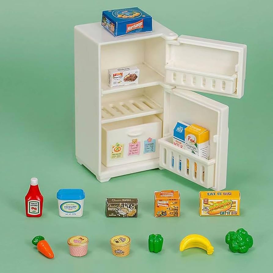 Amazon.co.jp: ドールハウス冷蔵庫おもちゃ - ミニチュア
