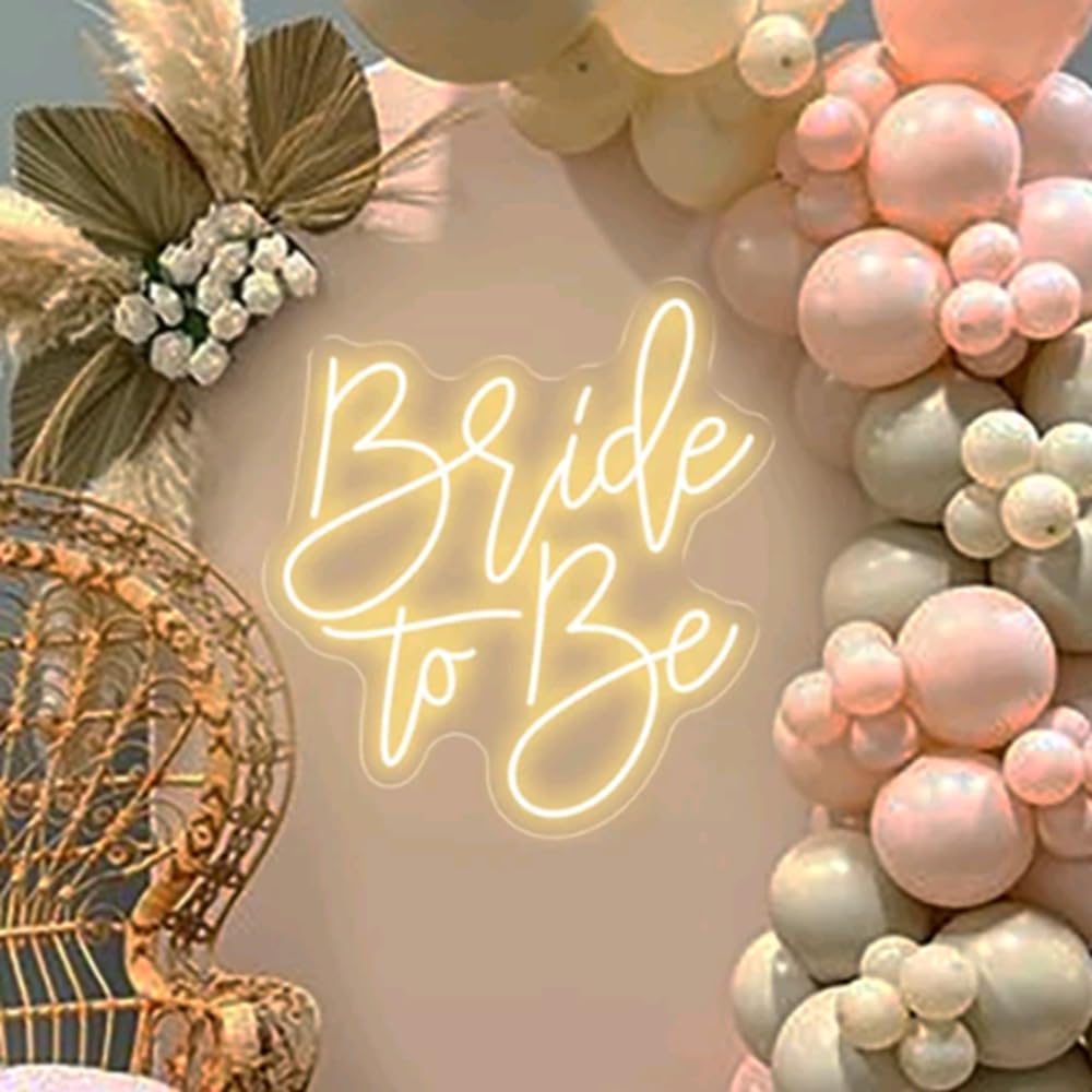 Neonowy znak "Bride to be", niestandardowy neonowy znak ślubny, przyjęcie zaręczynowe sztuka ścienna, znak na wieczór panieński, znak panny młodej, spersonalizowany prezent dla panny młodej rozmiar