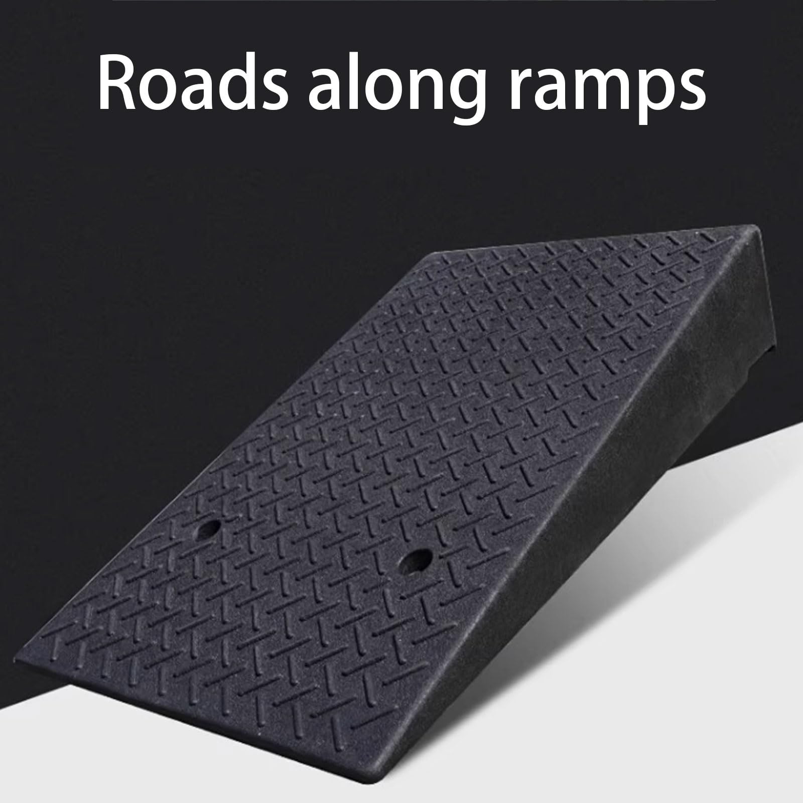 Rampa De Bordillos De Fibra De Goma, Rampa De Entrada, Rampas Portátiles para Escalones, Rampas De Umbral para Vehículos con Usos Múltiples, Negro