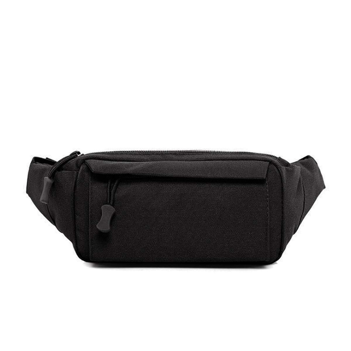 BraveHawk OUTDOORS Waist Bag Fanny Pack, 800D Military Nylon Oxford Water Resistant Utility EDC Crossbody Chest Pack Outdoor Daypack Organizer for Travel Hiking (Black)