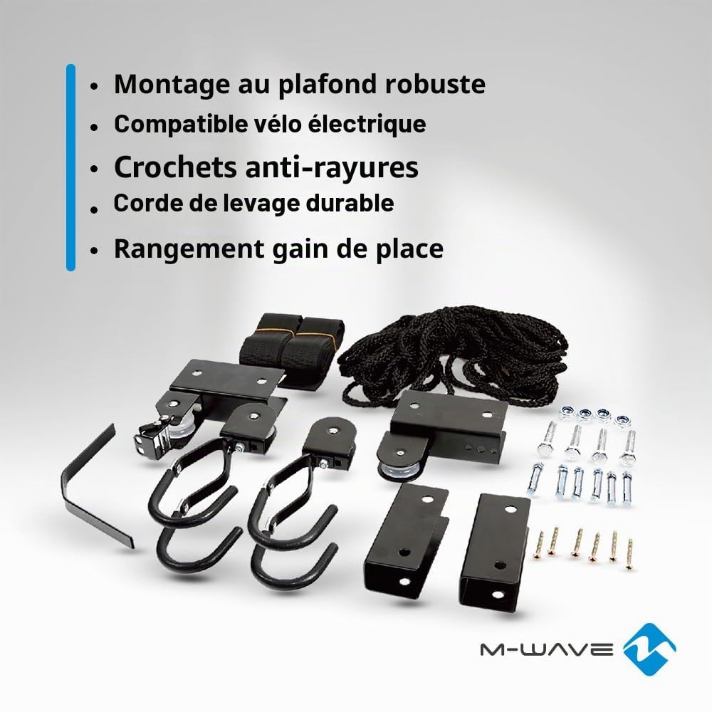 M-Wave Bike Lift Strong Ascenseur de vélo Noir | Porte-vélos