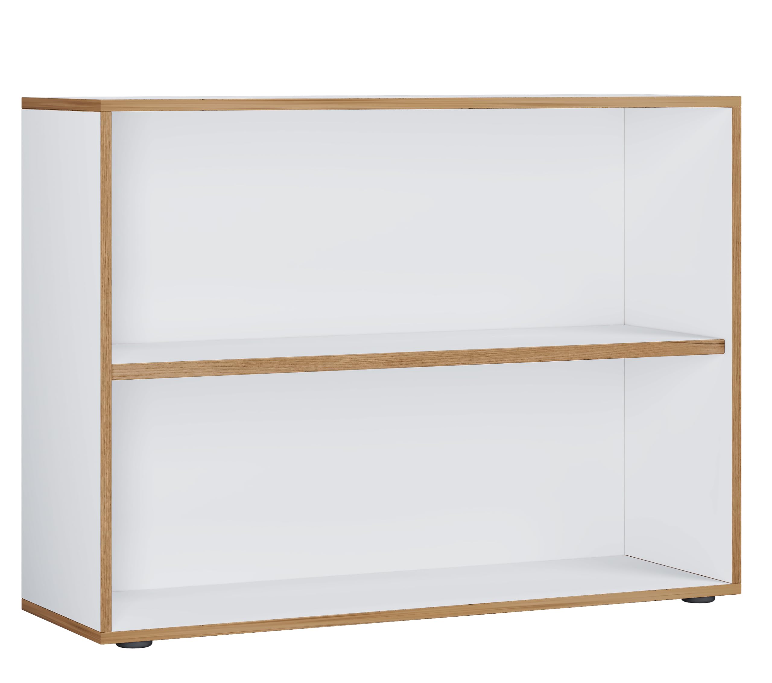 VCM Holzregal stehend | platzsparender Aktenschrank | Maße ca. H. 74 x B. 100 x T. 33 cm | Elegantes Regal | Büroregal – Salia 2fach B. 100 cm