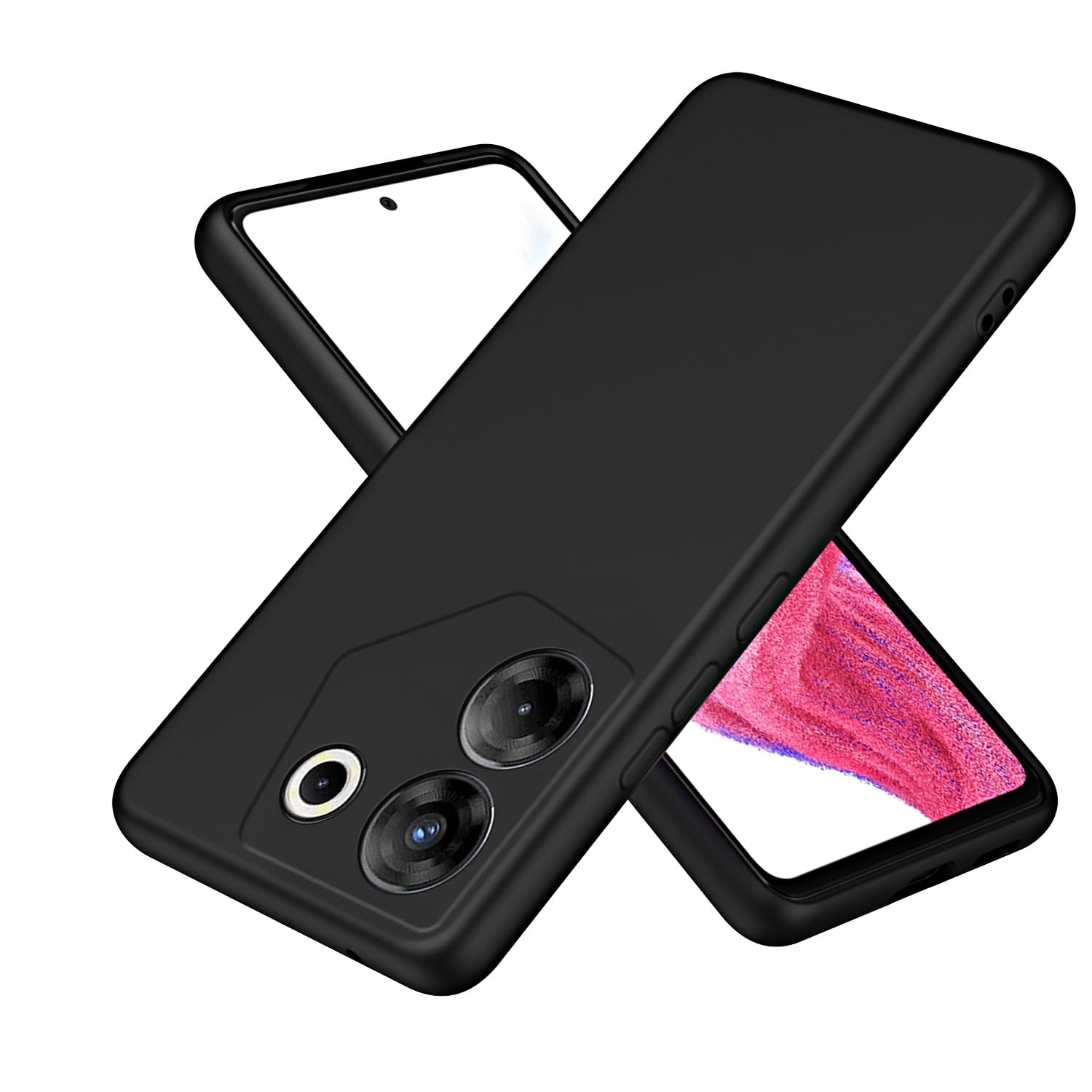 LCEHTOGYE Custodia per Tecno Camon 20 PRO 5G, PU Case Staffa Cover + 3 Pellicola Protettiva in Vetro Temperato per Tecno Camon 20 PRO 5G - RYPT - Nero