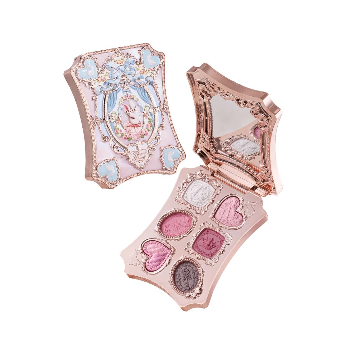Flower Knows Eyeshadow Palette Bunny Garden Collection 6-color Rabbit Face Palette Shimmer Matte Satin Makeup Cosmetics (C03) - C03