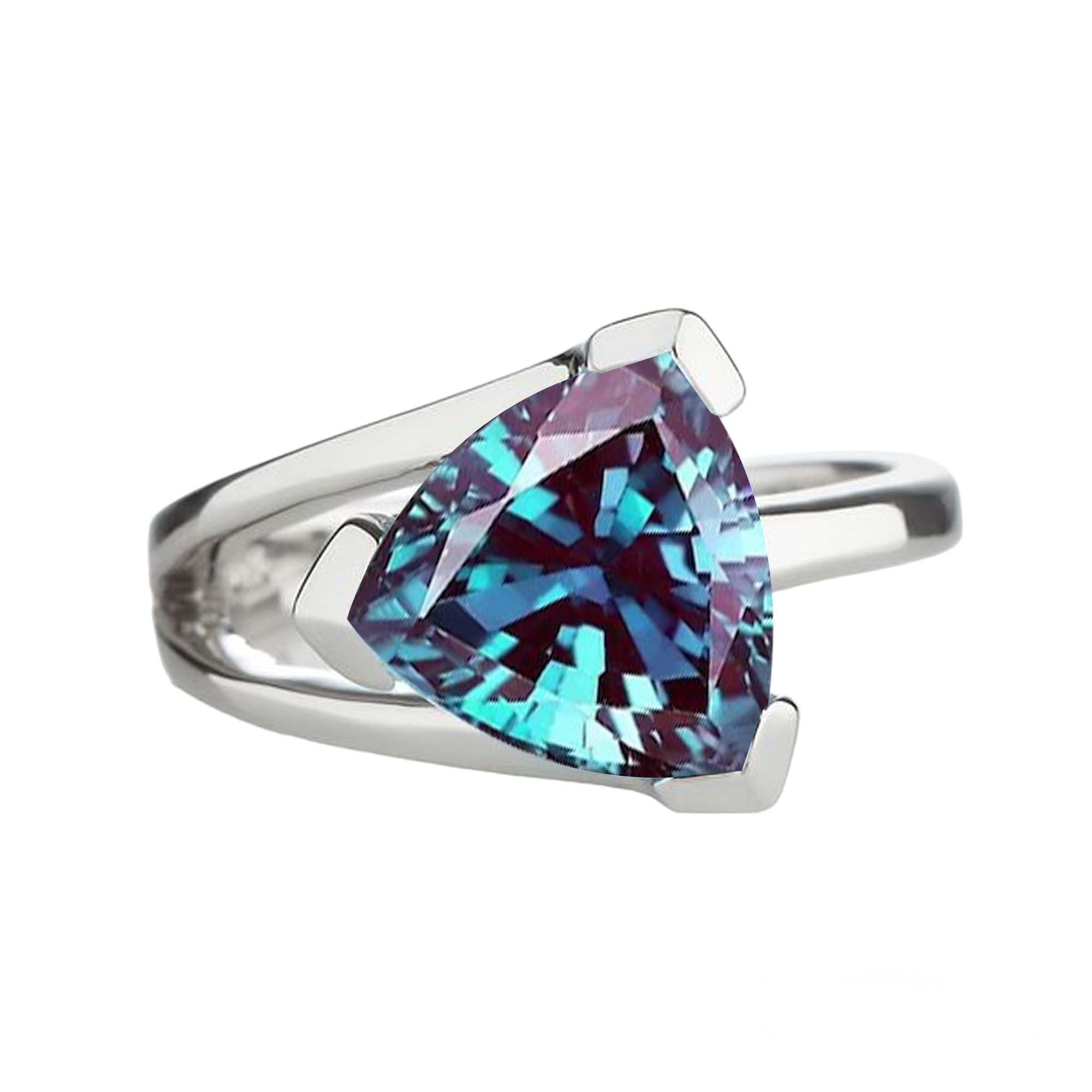 Anello con pietra preziosa di alessandrite che cambia colore per donna, anello in argento sterling 925, regalo di nozze per lei, elegante anello di alessandrite (oro giallo), misura 6