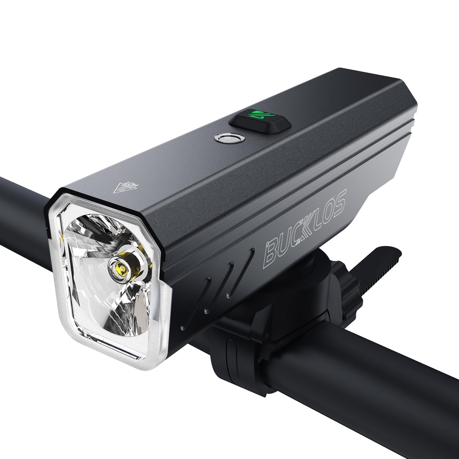 BUCKLOS Luces de bicicleta ultrabrillantes de 1000/1500/2000 lúmenes para conducción nocturna, faro de bicicleta con atenuación automática LED recargable por USB, 7/5 modos, luz frontal impermeable